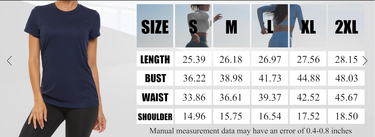 NEENCA Women's Short Sleeve T-Shirt UPF 50+ Sun Protection Quick Dry Sports Running Fitness Sun Protection Top