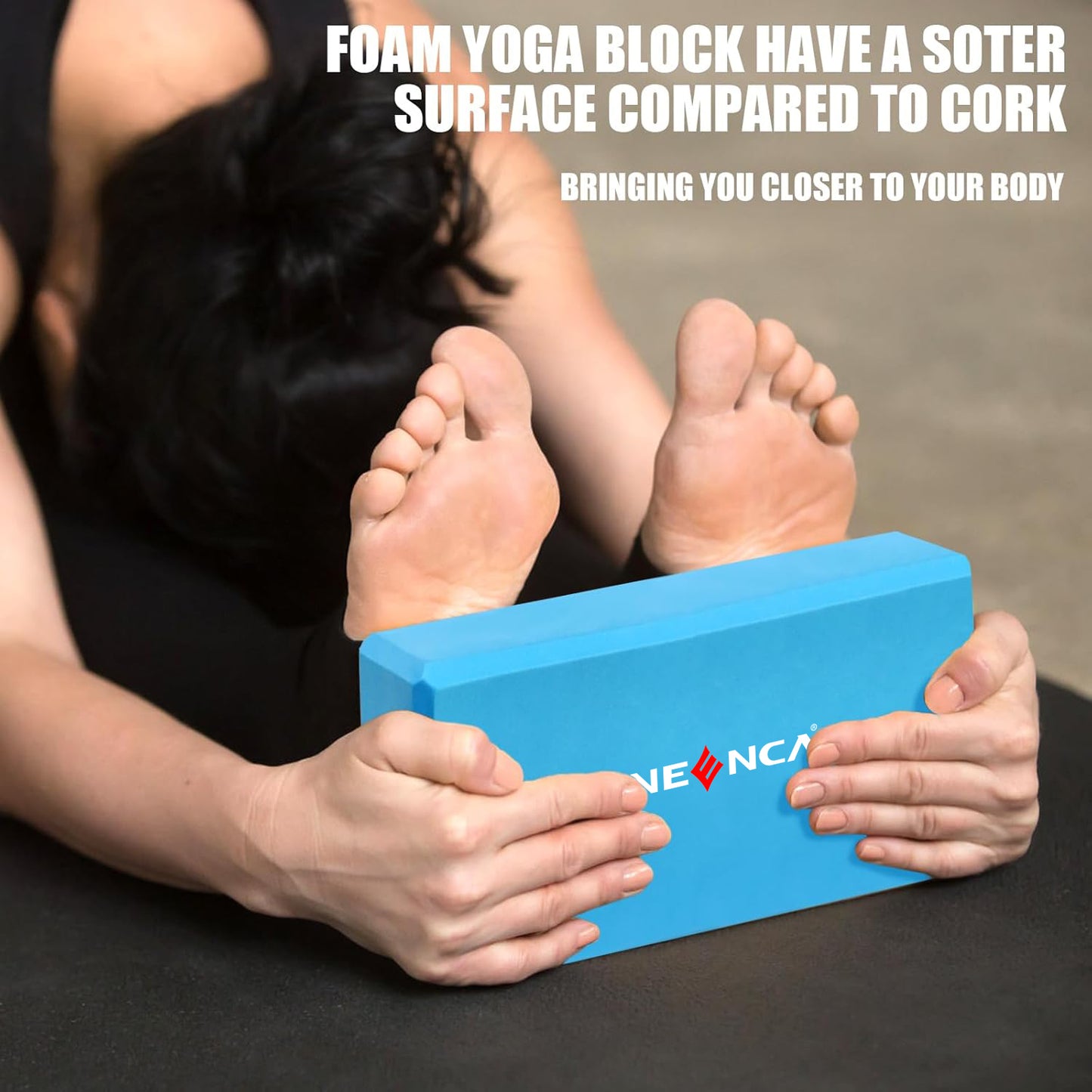 2 Pcs Yoga Blocks, 9"x6"x3" Foam Blocks Yoga Props for Pilates Stretching and Meditation Exercise Blocks Lightweight Yoga Essentials