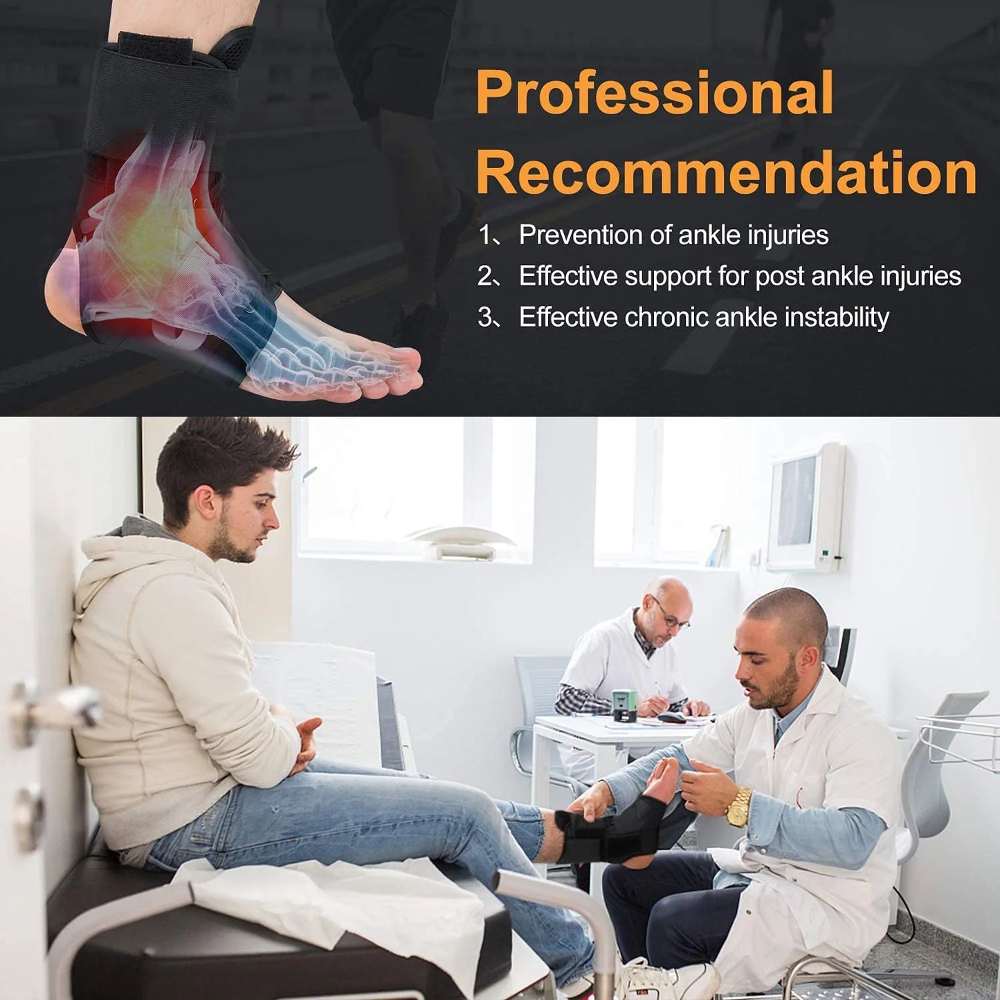NEENCA Ankle Brace, Lace Up Adjustable Support – for Running, Basketball, Injury Recovery, Sprain YHH170