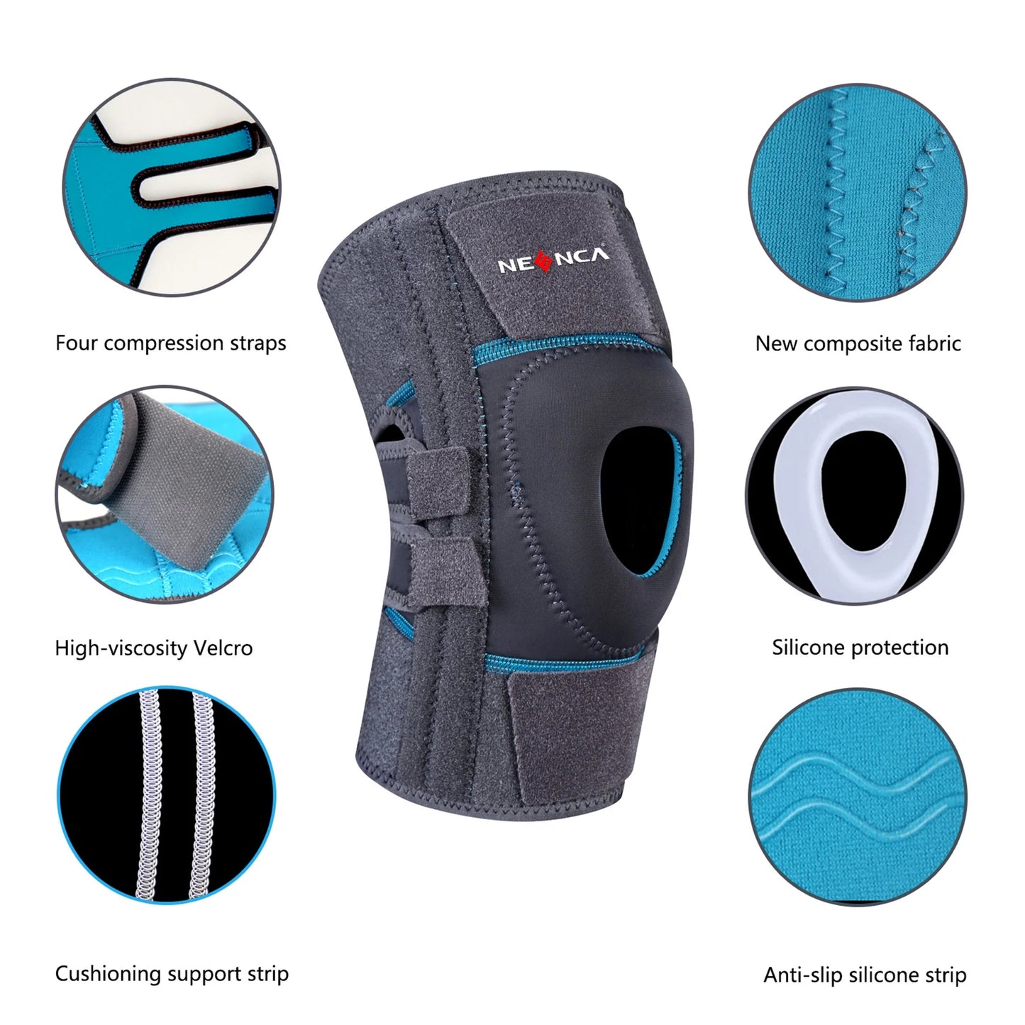 NEENCA Knee Brace with Side Stabilizers & Patella Gel Pads for Maximum Knee Pain Support and fast recovery for men and women YHX288