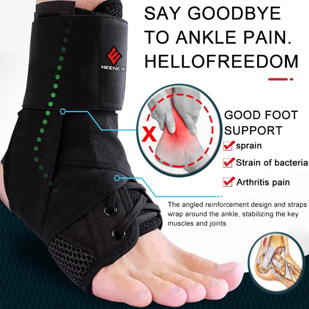 NEENCA Ankle Brace, Lace Up Adjustable Support – for Running, Basketball, Injury Recovery, Sprain YHH170