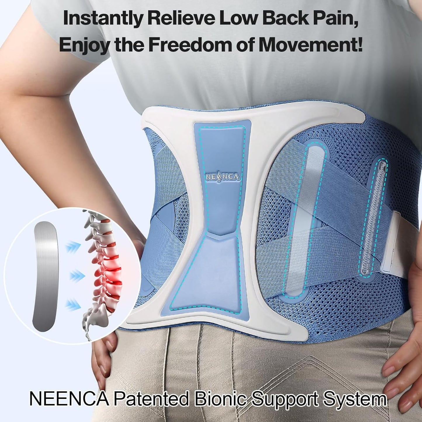 NEENCA Back Brace for Women Men, Back Straightener Posture Corrector YHY002