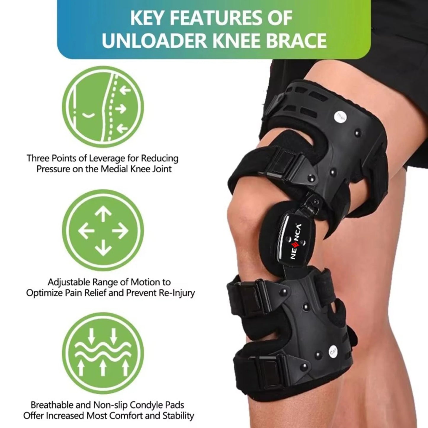 NEENCA Professional Medical Knee Brace for Men and Women 053-Right