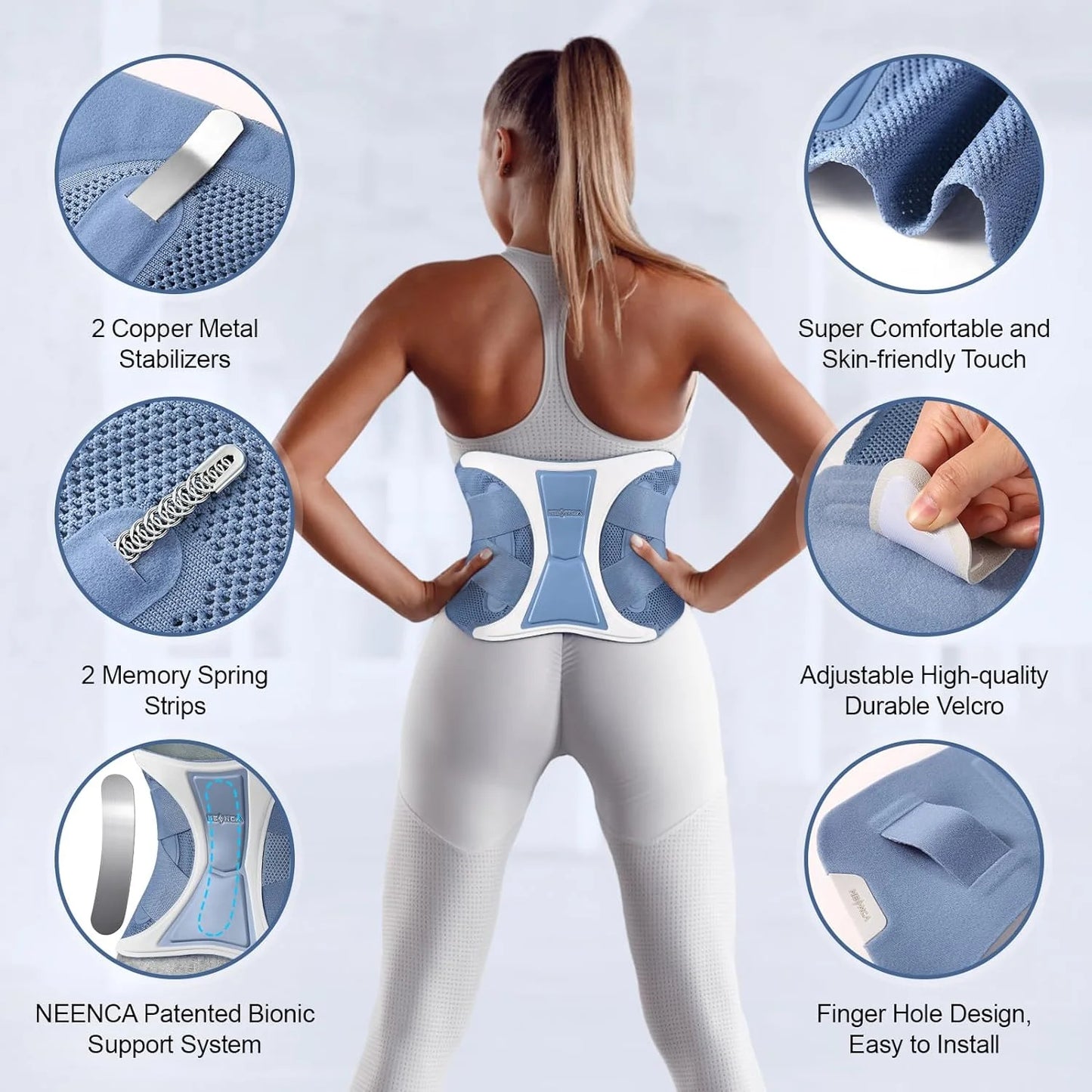 NEENCA Back Brace for Women Men, Back Straightener Posture Corrector YHY002