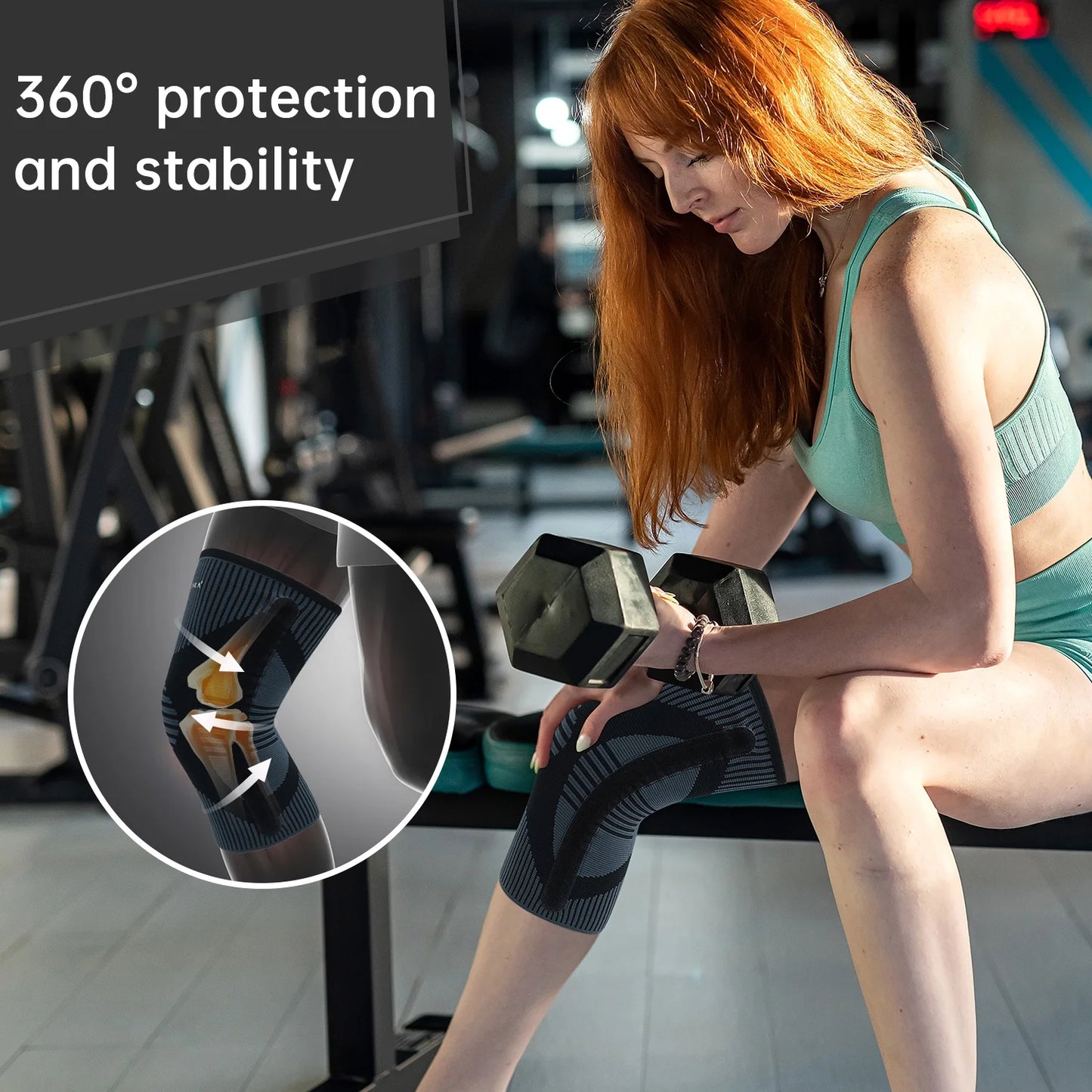 NEENCA Knee Brace with Stabilizer (2 Pack) Knee Brace for Women & Men YHX231