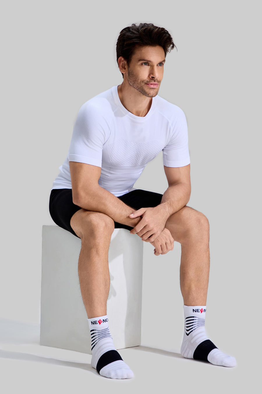 NEENCA Professional Compression Socks, Medical Athletic Ankle Socks for Injury Recovery & Pain Relief, Sports Protection, Circulation —1 Pair