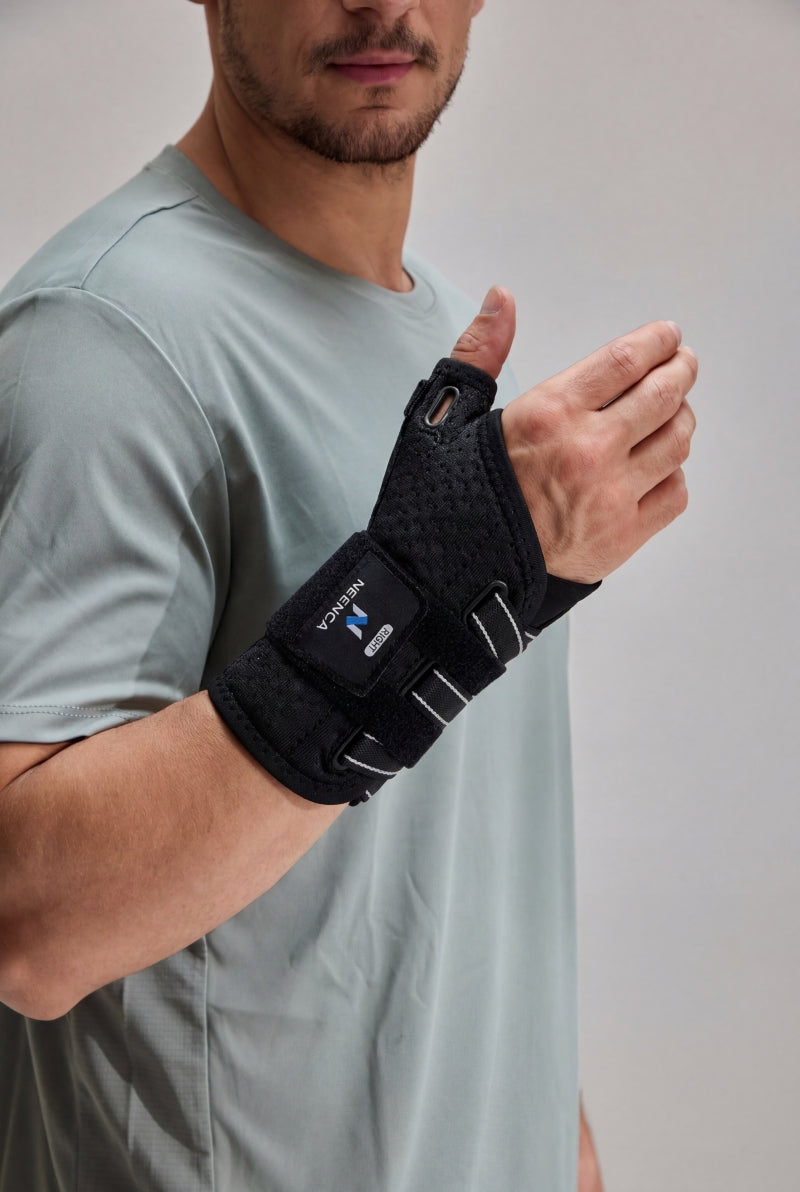 NEENCA Thumb Wrist Brace Support HW006, Thumb Spica Splint For Night Support, Trigger Thumb, CMC, De Quervains Tenosynovitis.