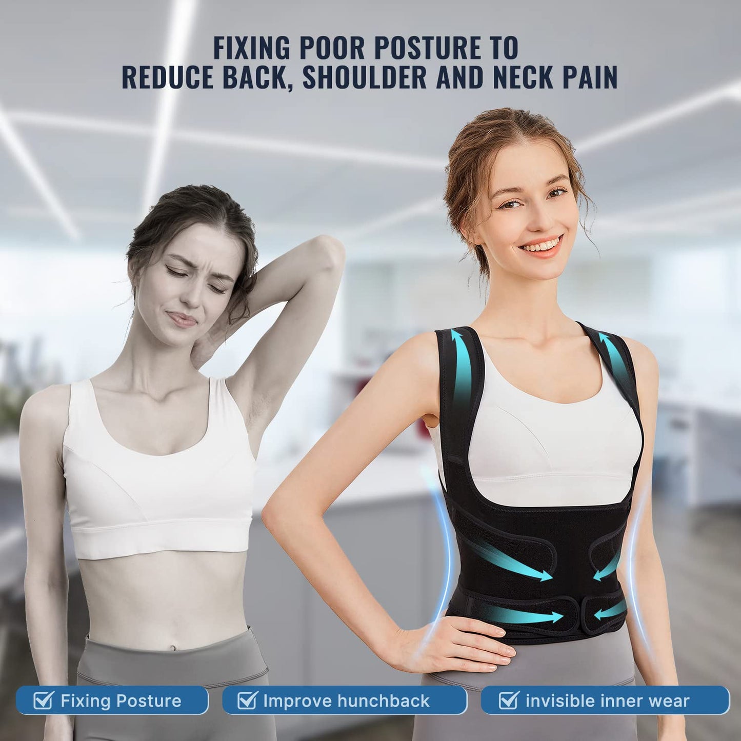NEENCA Back Brace Posture Corrector for Women and Men