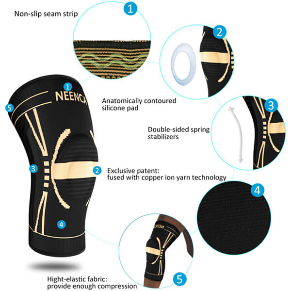 NEENCA Professional Copper Knee Braces HS080