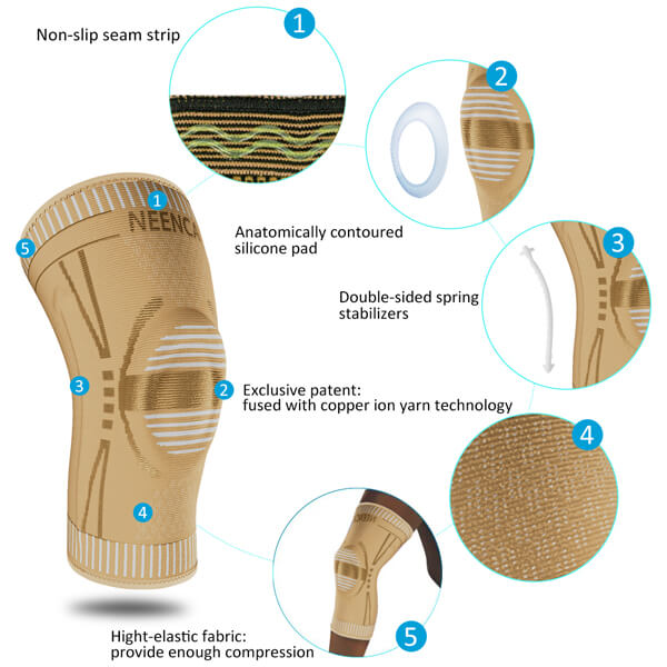 NEENCA Professional Copper Knee Braces HS080