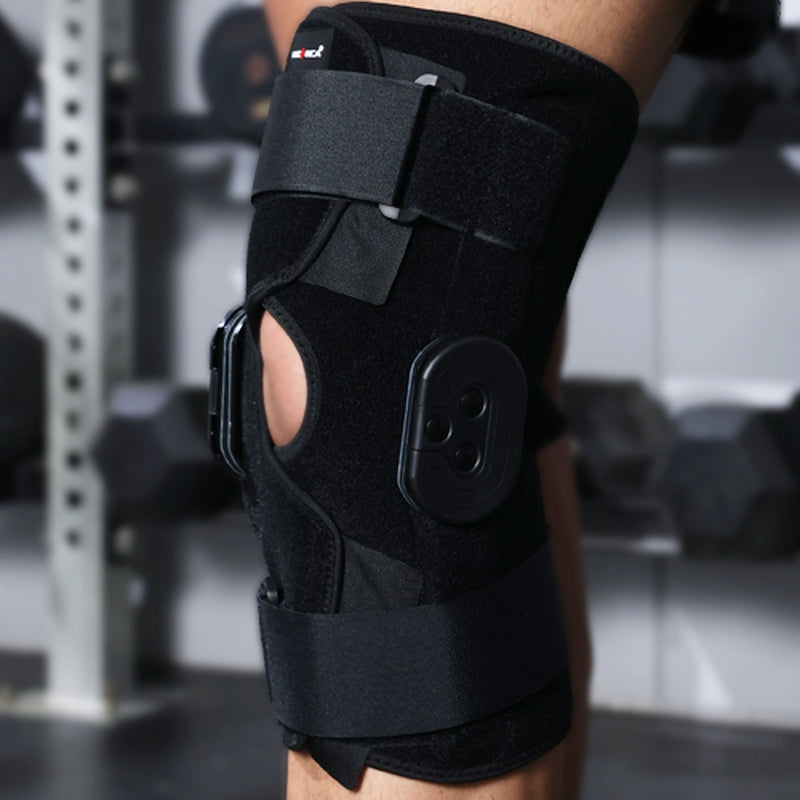 NEENCA Hinged Knee Brace, Adjustable Knee Immobilizer with Side Stabilizers of Locking Dials HX049