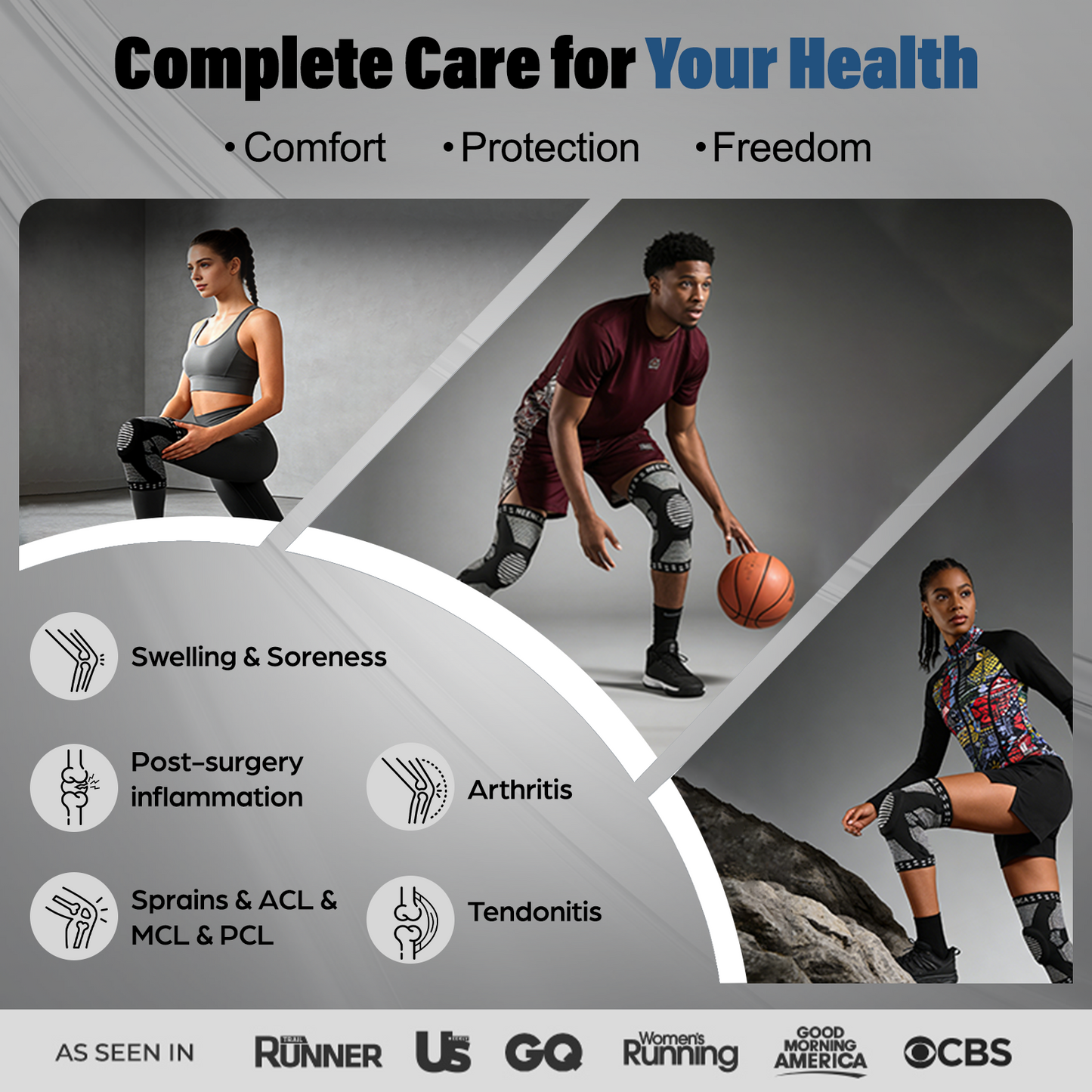 NEENCA Professional Knee Brace,Knee Compression Sleeve Support for Men Women ACE 51