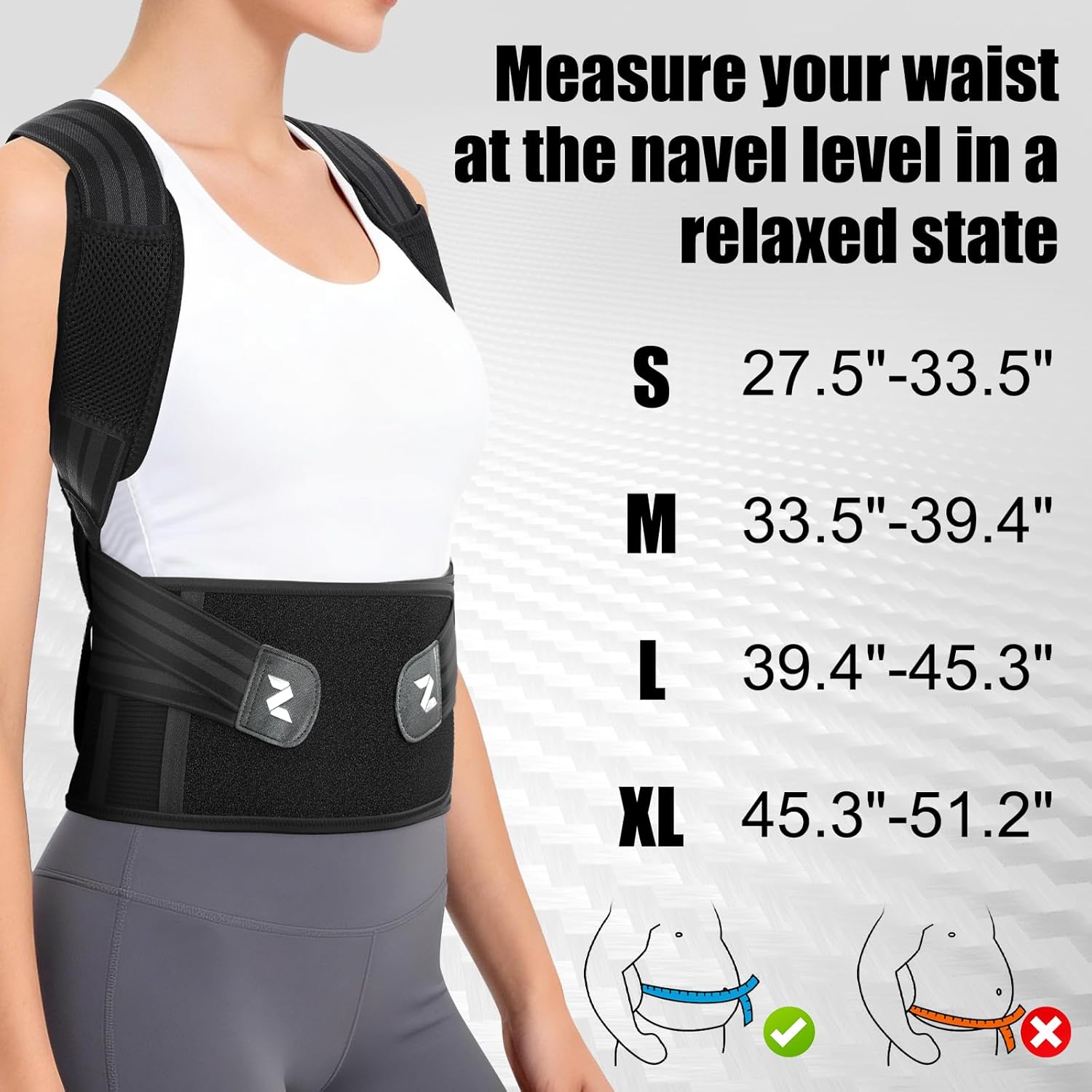 NEENCA Posture Corrector Back Brace HB002, Fully Adjustable Back Support