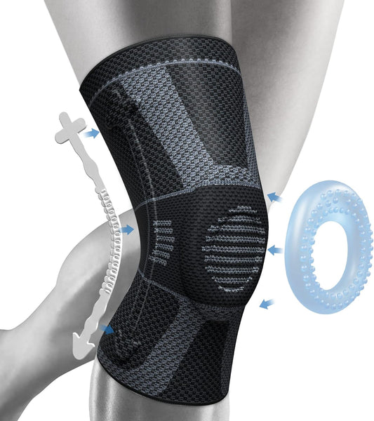 NEENCA Professional Knee Brace for Pain Relief ACE 39-Black Gray