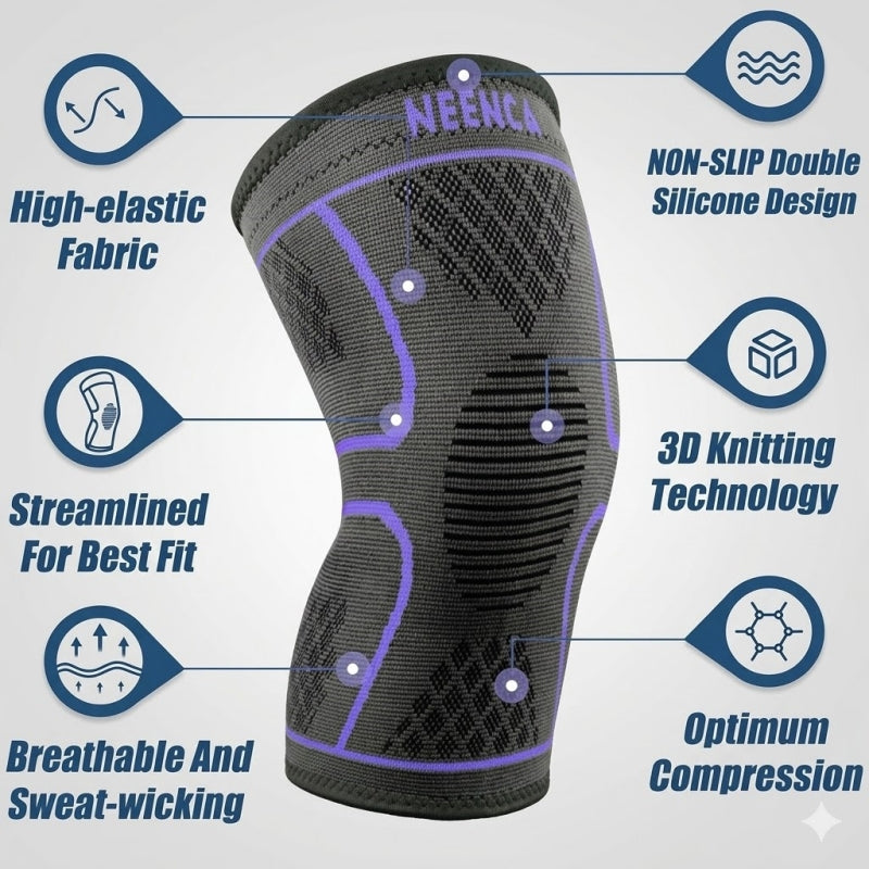 NEENCA 2 Pack Knee Brace, Knee Compression Sleeve Support for Knee Pain