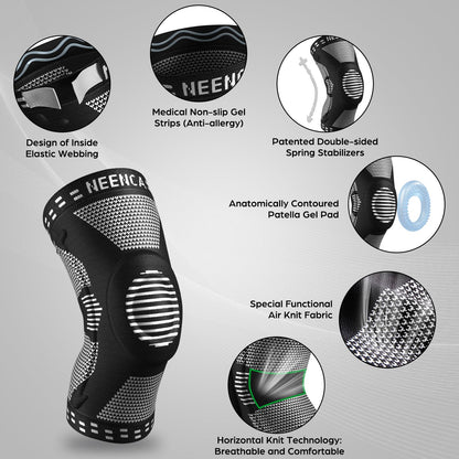NEENCA Professional Knee Brace,Knee Compression Sleeve Support for Men Women ACE 51