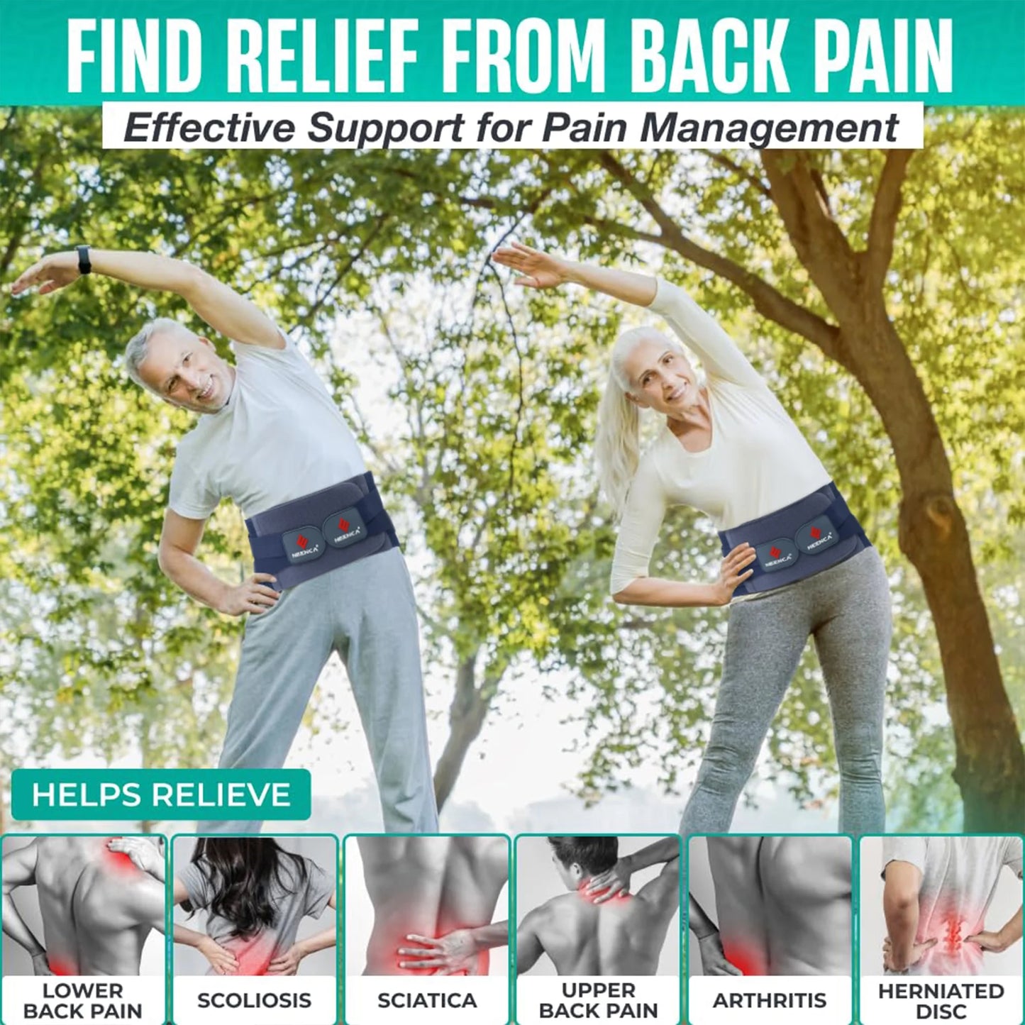 NEENCA Back Braces for Lower Back Pain Back Brace for Women Men YHY053