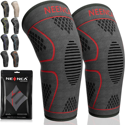 NEENCA 2 Pack Knee Brace, Knee Compression Sleeve Support for Knee Pain