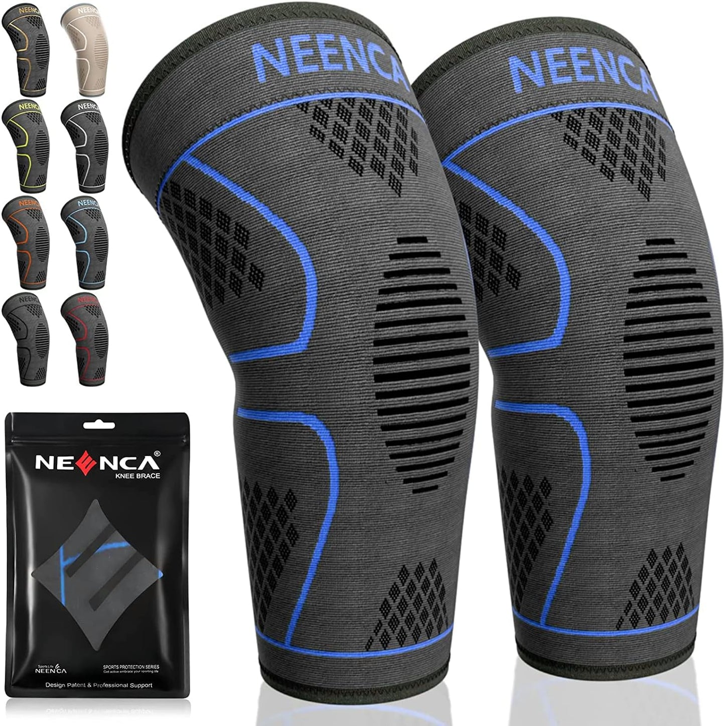 NEENCA 2 Pack Knee Brace, Knee Compression Sleeve Support for Knee Pain