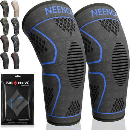 NEENCA 2 Pack Knee Brace, Knee Compression Sleeve Support for Knee Pain