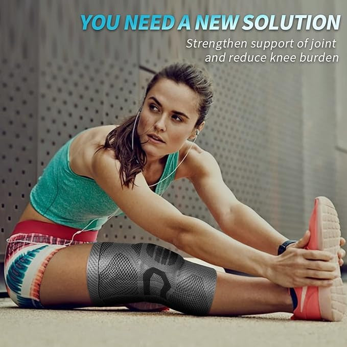 Girl stretching on floor wearing Neenca ACE-50 brace.