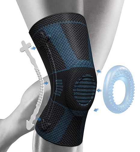 NEENCA Professional Knee Brace for Pain Relief ACE 39-Black Blue
