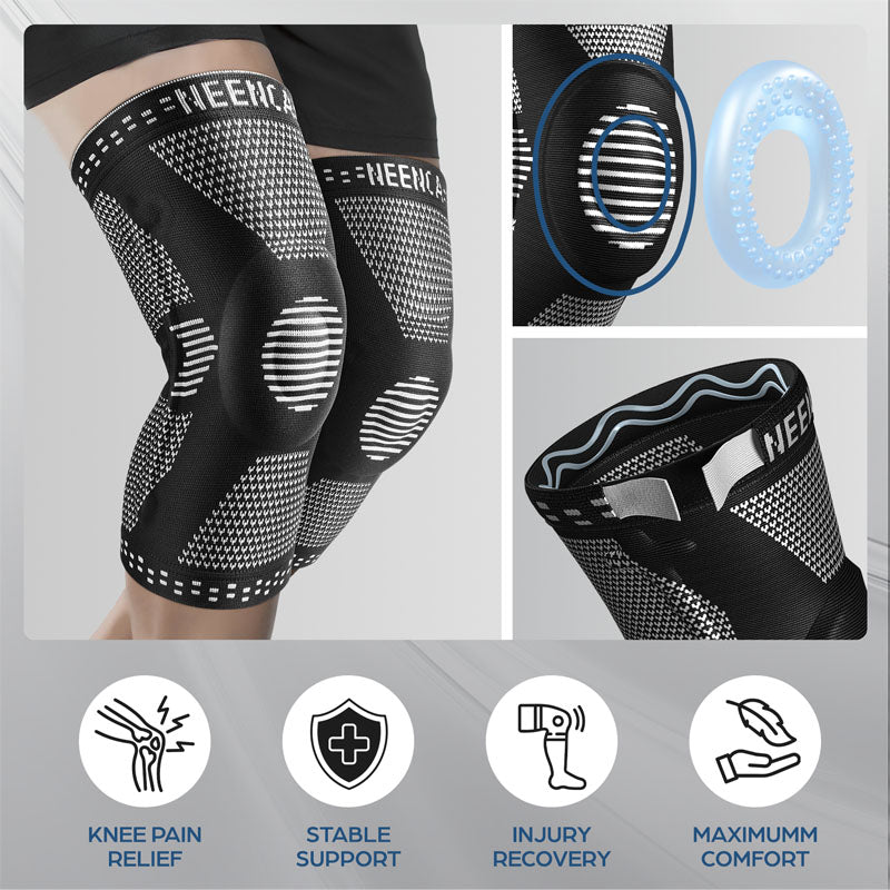 knee brace with patella gel pad for enhanced knee support and stability