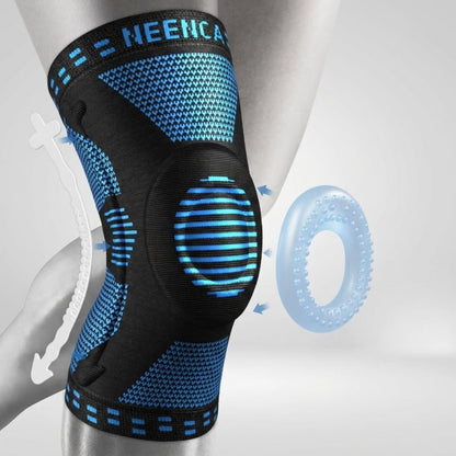 NEENCA ACE-51 knee brace compression sleeve with patella gel pad and side stabilizers-blue.