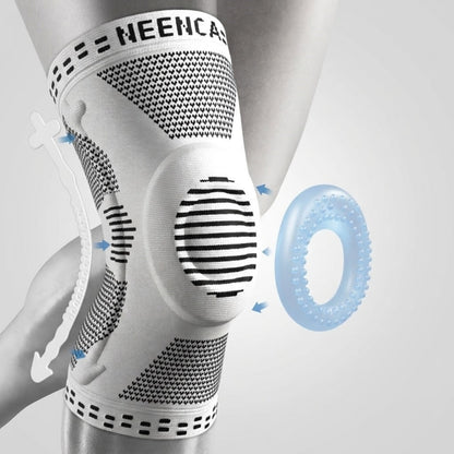 NEENCA ACE-51 knee brace compression sleeve with patella gel pad and side stabilizers-gray.
