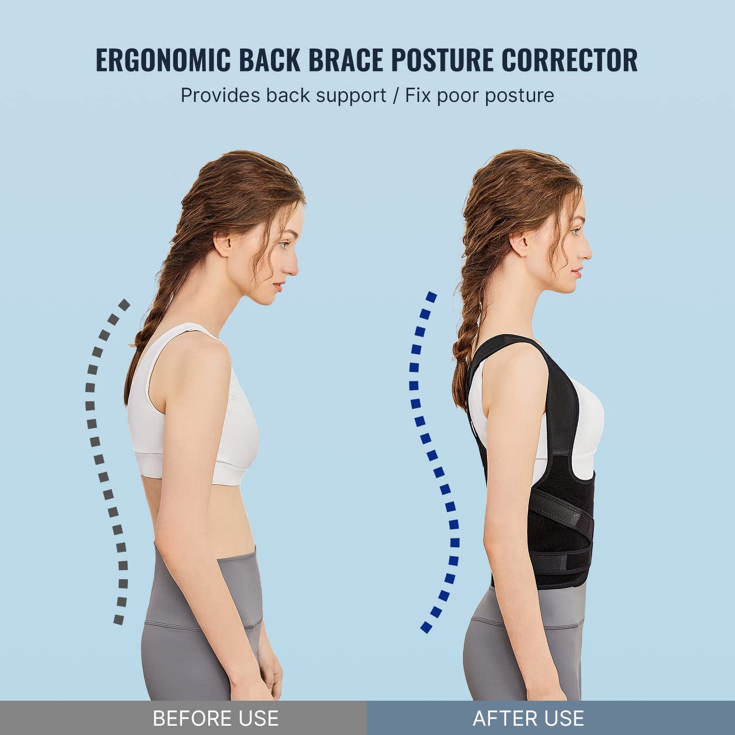 Posture Corrector For Women Men, Adjustable Back Straightener Posture  Corrector Under Clothes, Breathable Upper Posture Back Brace Trainer For  Back Ne