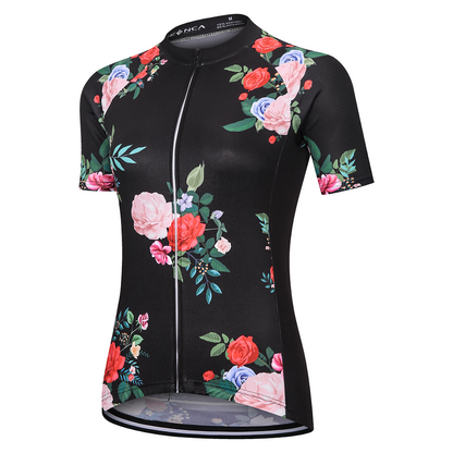 Neenca Women's Floral Cycling Jersey Breathable Cycling Clothing Set