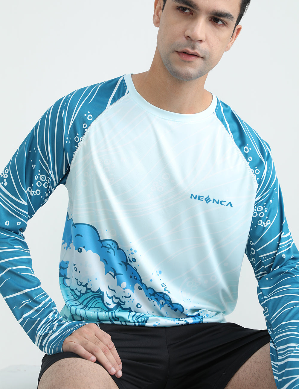 Neenca Men's Waves Long Sleeve Fishing Shirt
