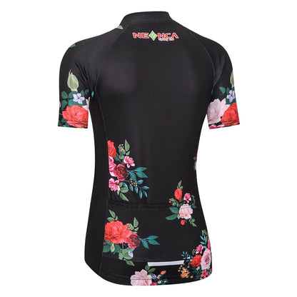 Neenca Women's Floral Cycling Jersey Breathable Cycling Clothing Set