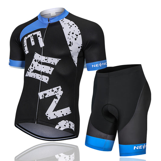 Neenca Men's Spot Cycling Jersey Set Bib Short Sleeve Bike Shirt with 4D Padded