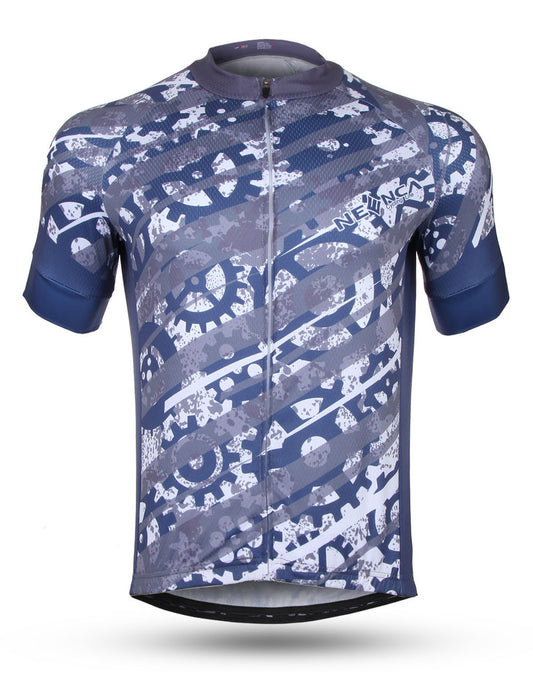 NEENCA Men's Cycling Bike Jersey with 3 Rear Pockets