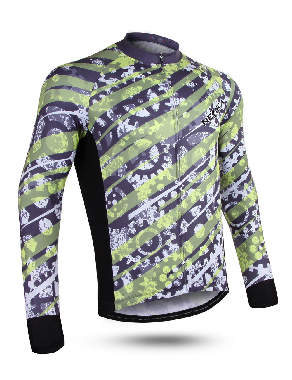 Neenca Men's Cycling Bike Jersey Long Sleeve With 3 Rear Pockets
