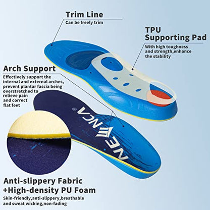 NEENCA Arch Support Insoles for Plantar Fasciitis Flat Feet Orthotics Relieve