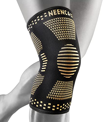 NEENCA Copper Knee Sleeves, Professional Knee Brace with Copper Ions Infused Fiber Technology