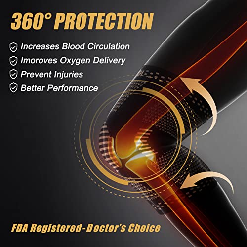 NEENCA Copper Knee Sleeves, Professional Knee Brace with Copper Ions Infused Fiber Technology