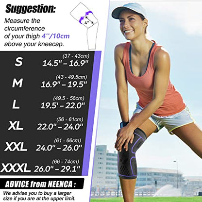 NEENCA 2 Pack Knee Brace, Knee Compression Sleeve Support for Knee Pain