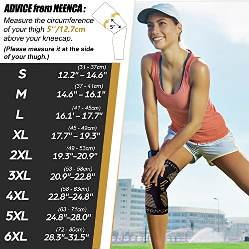 NEENCA Copper Knee Sleeves, Professional Knee Brace with Copper Ions Infused Fiber Technology