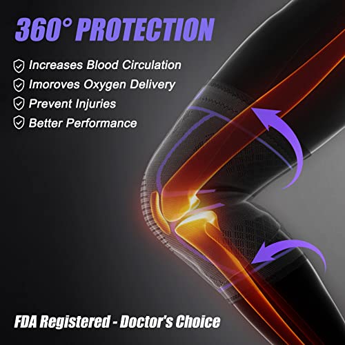 NEENCA 2 Pack Knee Brace, Knee Compression Sleeve Support for Knee Pain