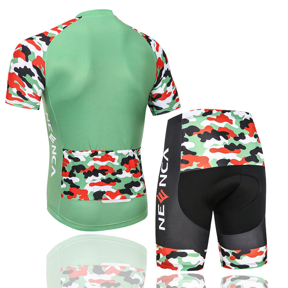Neenca Men's Cycling Jersey Set Moisture Wicking Breathable Quick-Dry