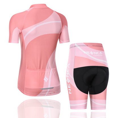 Neenca Women's Cycling Jersey Set Short Sleeve with 4D Padded
