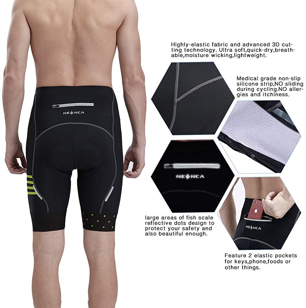 NEENCA Men s Bike Cycling Shorts with 4D Sponge Gel Padded