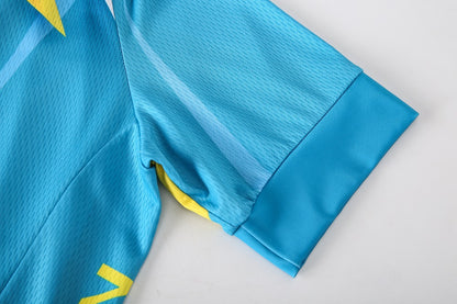 Neenca Men's Short Sleeve Full Zip Elastic Pro Road Bike Shirt