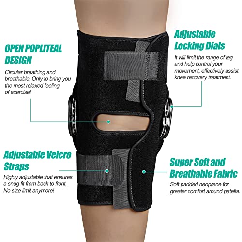 NEENCA Professional Knee Brace for Knee Pain, Hinged Knee Support with  Patented X-Strap Fixing System, Strong Stability for Pain Relief,  Arthritis