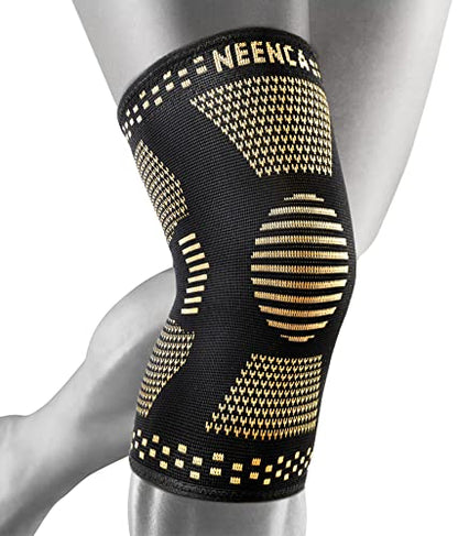 NEENCA Copper Knee Sleeves, Professional Knee Brace with Copper Ions Infused Fiber Technology